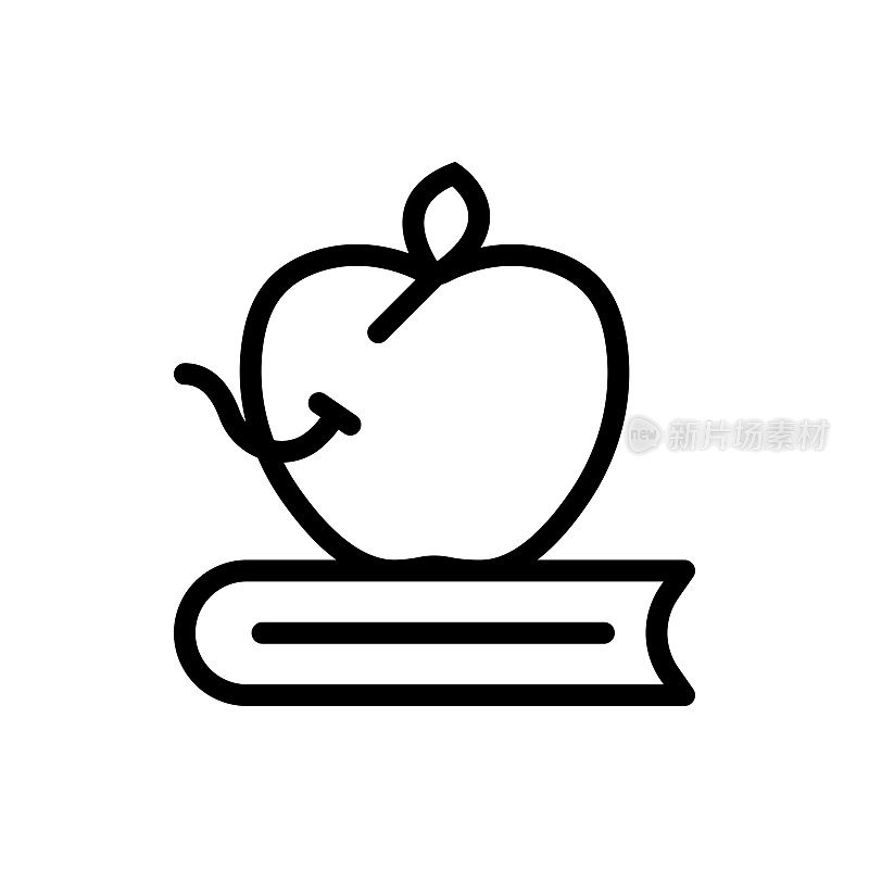 Book & Apple可编辑笔画线图标